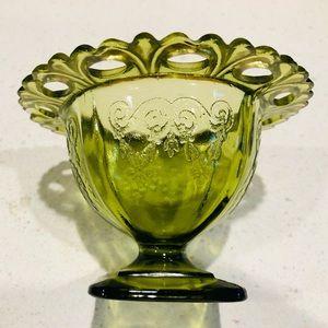 Avocado green MCM  floral or candy dish